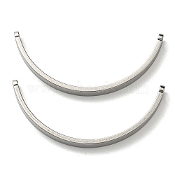 304 Stainless Steel Pendants, Curved Tube Charm, Stainless Steel Color, 44x16.5x3.5mm, Hole: 2mm(STAS-P326-05P)