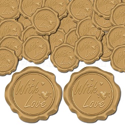 100Pcs Adhesive Wax Seal Stickers, Envelope Seal Decoration, For Craft Scrapbook DIY Gift, Word, 30mm(DIY-CP0010-70A)