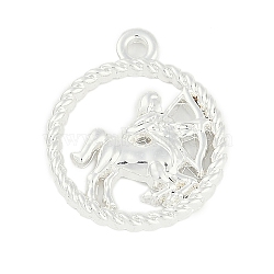 Twelve Constellations Alloy Pendants, Sagittarius, 22.5x19x2.5mm, Hole: 1.8mm(PALLOY-Q006-01D-S)