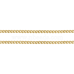 Brass Twisted Chains, Curb Chains, Unwelded, with Spool, Oval, Lead Free & Cadmium Free, Golden, 2.5x2x0.5mm(X-CHC-S095-G)
