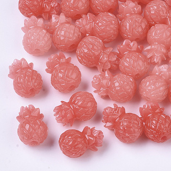 Synthetic Coral Beads, Dyed, Imitation Jade, Pineapple, Light Coral, 16x11mm, Hole: 1.6mm