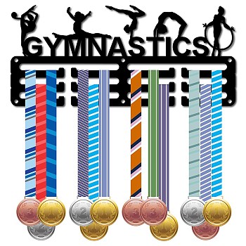 Sports Theme Iron Medal Hanger Holder Display Wall Rack, with Screws, Gymnastics Pattern, 130x290mm