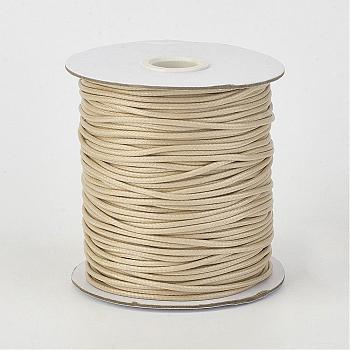 Eco-Friendly Korean Waxed Polyester Cord, BurlyWood, 3mm, about 41.01~41.56 Yards(37.5~38m)/Roll
