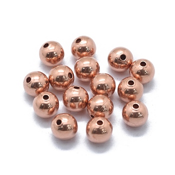 Brass Beads, Round, Raw(Unplated), 8mm, Hole: 1.6mm