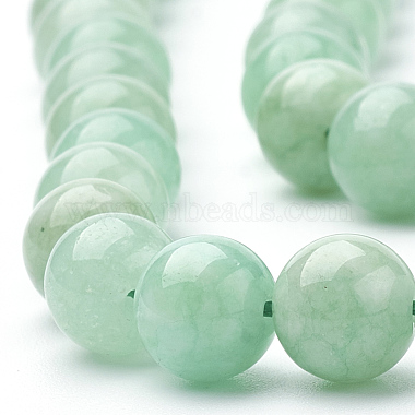 Natural Myanmar Jade/Burmese Jade Beads Strands(G-T064-22-6mm)-3