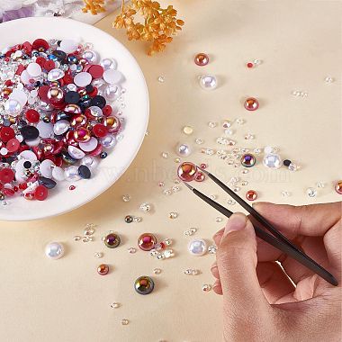 60g Resin patch multi size mixed pearl patch DIY jewelry accessories(2 bags)(JX586G)-3