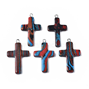 Colorful Cross Magnesite Pendants