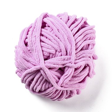 Soft Crocheting Yarn, Thick Knitting Yarn for Scarf, Bag, Cushion Making,  Orchid, 7~8mm, 65.62 yard(60m)/roll