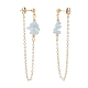 Natural Aquamarine Chip Beads Dangle Stud Earrings for Women(EJEW-TA00028-01)-3