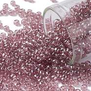 TOHO Round Seed Beads, Japanese Seed Beads, (110) Transparent Luster Light Amethyst, 8/0, 3mm, Hole: 1mm, about 1110pcs/50g(SEED-XTR08-0110)