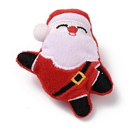 Christmas Theme Wool Cloth Brooches, with Iron Pins, for Backpack Clothes, Santa Claus, 82x64x27mm(JEWB-F022-01B)