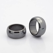 Magnetic Synthetic Hematite Finger Rings, Black, 18mm(X-RJEW-J005-01)