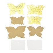 3D Plastic Wall Stickers, with Adhesive Tape, for Home Living Room Bedroom Wall Decorations, Butterfly, Dark Goldenrod, 60~90x80~120x0.5mm, 24pcs/set(DIY-F077-03K)