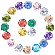 50Pcs 10 Colors Cubic Zirconia Pointed Back Cabochons, Faceted Diamond Shape, Mixed Color, 6x3.4mm, 5pcs/color(ZIRC-CJ0001-25)