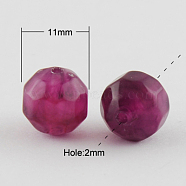 Acrylic Beads, Imitation Gemstone Style, Faceted, Round, Old Rose, 11mm, Hole: 2mm, about 540pcs/500g(SACR-S001-11mm-01)