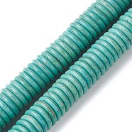 Synthetic Turquoise Beads Strands, Dyed, Flat Round/Disc, Dark Turquoise, 15.5x3.5mm, Hole: 1.5mm, about 115pcs/strand, 15.63''(39.7cm), about 3 strands/500g(G-P505-09A)