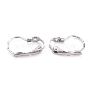 304 Stainless Steel Leverback Earring Findings, with Bumpy Pattern, Stainless Steel Color, 16.7x10.5x4mm, Hole: 1.4mm, Pin: 1mm(STAS-B003-05P)