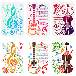 3Pcs 3 Styles PET Hollow Out Drawing Painting Stencils, for DIY Scrapbook, Photo Album, Musical Note Pattern, 297x210mm, 1pc/style(DIY-WH0394-0052)