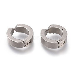 303 Stainless Steel Cuff Earrings, Hypoallergenic Earrings, Ring, Stainless Steel Color, 13x4mm(EJEW-F262-01D-P)