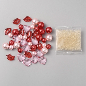 Acrylic Decorations, Valentine's Day Theme, Red, 19.5mm