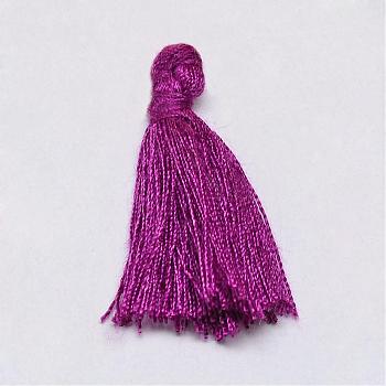 Handmade Polycotton(Polyester Cotton) Tassel Decorations, Pendant Decorations, Purple, 29~35mm
