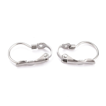 304 Stainless Steel Leverback Earring Findings, with Bumpy Pattern, Stainless Steel Color, 16.7x10.5x4mm, Hole: 1.4mm, Pin: 1mm