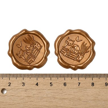 Cat Shape with Book Adhesive Wax Seal Stickers(DIY-XCP0002-97B)-3