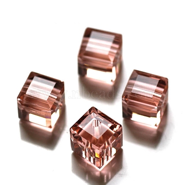 Light Salmon Cube Glass Beads