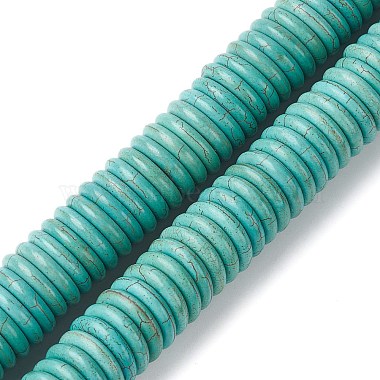 Dark Turquoise Disc Synthetic Turquoise Beads