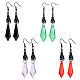 4 Pairs 4 Style Acrylic Imitation Gemstone Bullet Dangle Earrings(EJEW-AN0003-96)-1