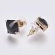 Faceted Glass Stud Earring Findings(X-GLAA-F084-C09)-2