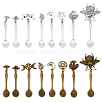 32Pcs 8 Styles Alloy Coffee Tea Spoon, Mixed Shapes, Mixed Color, 65~92mm, 4pcs/style(PALLOY-DR00002)