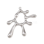 304 Stainless Steel Pendants, Sun Charm, Stainless Steel Color, 35x34x2.5mm, Hole: 1.6mm(STAS-I363-08P)