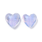 Handmade Lampwork Beads, Heart, Lilac, 15.5x16x9.5mm, Hole: 1.8mm(LAMP-F043-03K)