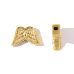 304 Stainless Steel Beads, Wings, Ion Plating(IP), Mirror Polished Finish, Real 18K Gold Plated, 13x8mm, Hole: 1.6mm(STAS-OY010-85G)