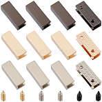 18 Bags 3 Colors Rectangle Alloy Bag Zipper Tail Ends, End Cap with Screws, Mixed Color, 25x8.5x7mm, Hole: 2.7mm, 6bags/color(FIND-CY0002-29B)