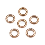 304 Stainless Steel Open Jump Rings, Ion Plating(IP), Rose Gold, 4x0.8mm, Inner Diameter: 2.5mm, 20 Gauge(SA-CBAF81C-01E-RG)