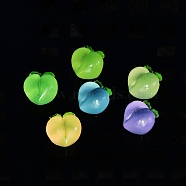 Luminous Translucent Resin Decoden Cabochons, Peach, Mixed Color, 17.5x16x12.5mm(RESI-B015-19)