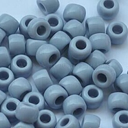 Opaque Acrylic Beads, Large Hole Beads, DIY Accessories for Children, Barrel, Gray, 8.5x6mm, Hole: 4mm, 3434pcs/850g(OACR-WH0025-06N)