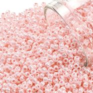 TOHO Round Seed Beads, Japanese Seed Beads, (126) Opaque Luster Baby Pink, 11/0, 2.2mm, Hole: 0.8mm, about 50000pcs/pound(SEED-TR11-0126)