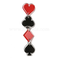 Acrylic Iron Pendants, Poker, 72.5x14x2.5mm, Hole: 1.5mm(MACR-U005-14)