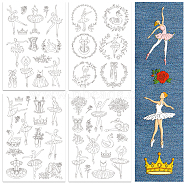 4 Sheets 11.6x8.2 Inch Stick and Stitch Embroidery Patterns, Non-woven Fabrics Water Soluble Embroidery Stabilizers, Ballet, 297x210mmm(DIY-WH0455-146)