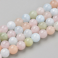 Natural Morganite Beads Strands, Round, 6x6mm, Hole: 1mm, about 62pcs/strand, 15.5 inch(G-Q961-08-6mm)