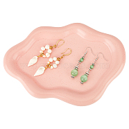 Porcelain Jewelry Plate, Storage Tray, Cosmetics Jewelry Organizer, Cloud, Pink, 196x135x17.5mm(DJEW-WH0058-01A)