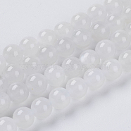 Natural White Moonstone Beads Strands, Round, White, 6mm, Hole: 1mm(G-G559-6mm)