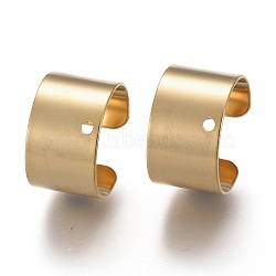 304 Stainless Steel Ear Cuff Findings, with Hole, Golden, 10x9x6mm, Hole: 0.9mm(X-STAS-P249-18G)