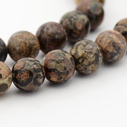 Natural Leopard Skin Jasper Round Bead Strands, 3mm, Hole: 0.6~0.7mm, about 135pcs/strand, 15.7 inch(G-P070-77-3mm)