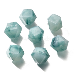 Acrylic Beads, Imitation Gemstone Beads, Polygon, Faceted, Medium Turquoise, 10x10x10mm, Hole: 1.5mm, about 570pcs/500g(OACR-A036-01D)