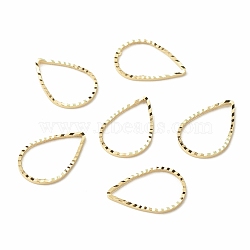 Brass Linking Rings, Long-Lasting Plated, Cadmium Free & Lead Free, Teardrop, Real 24K Gold Plated, 16x16.8x1mm, Inner Diameter: 9mm(KK-F831-017D-G-RS)