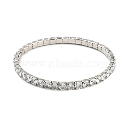 304 Stainless Steel Bracelets, Cubic Zirconia Tennis Bracelets for Women, Platinum, Clear, 1/8 inch(0.4cm), Inner Diameter: 2 inch(5cm)(BJEW-D027-01P-01)